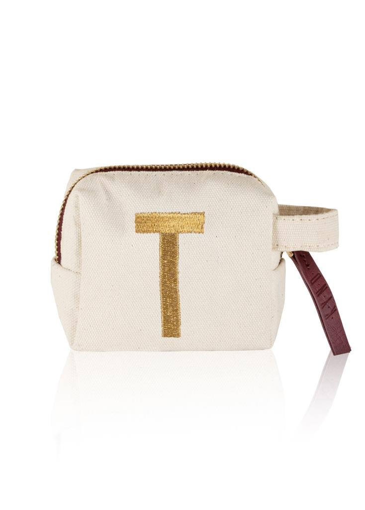 ''T'' HARF NAKIŞLI ÇANTA 14x12 CM