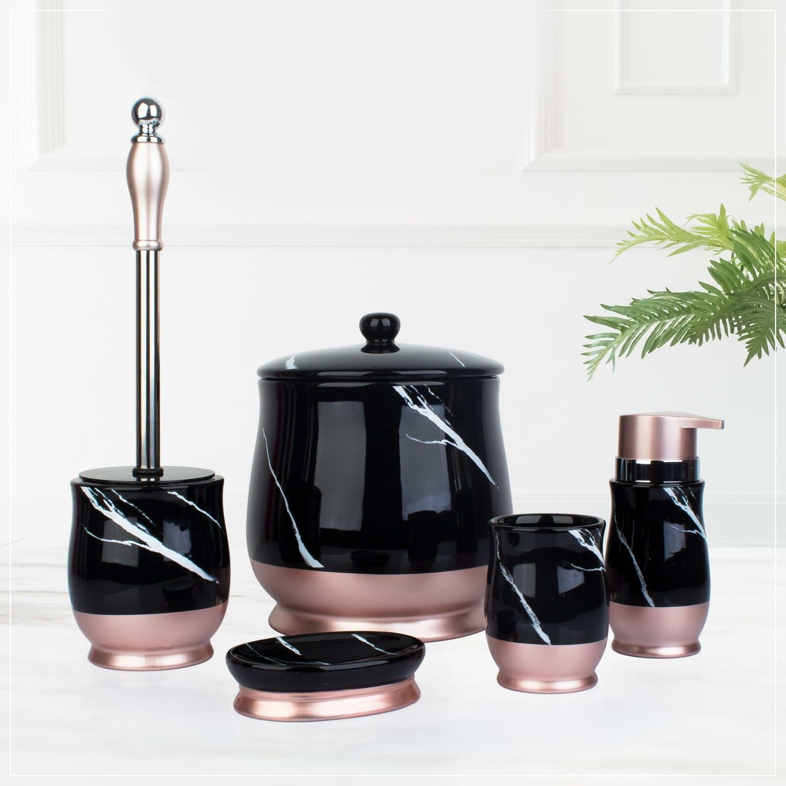 SİYAH ROSE 5'Lİ BANYO SET
