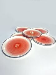 KIRMIZI PORSELEN 6'LI PASTA TABAK 19CM