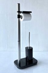 SUI TUVALET FIRÇALIKLI TUVALET KAĞITLIK SİYAH