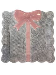 FİYONKLU PEMBE&GRİ KARE SERVİS TABAK