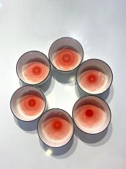 KIRMIZI PORSELEN 6'LI KASE 11,5CM