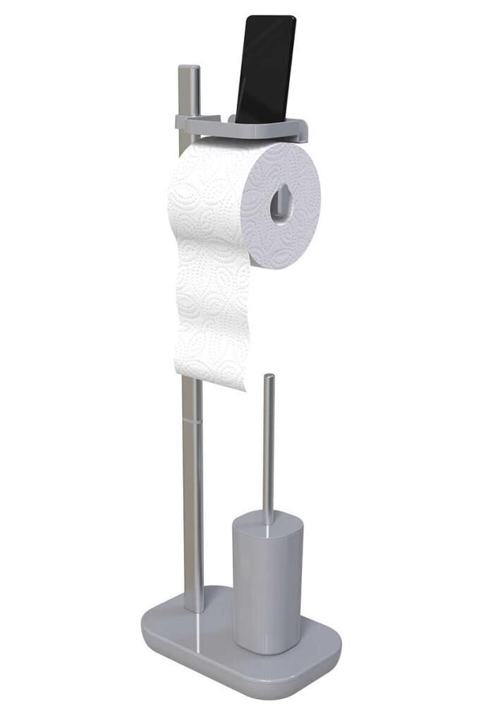 SUI TUVALET FIRÇALIKLI TUVALET KAĞITLIK GRİ