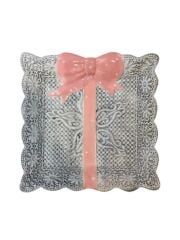 FİYONKLU PEMBE&GRİ KARE PASTA TABAK