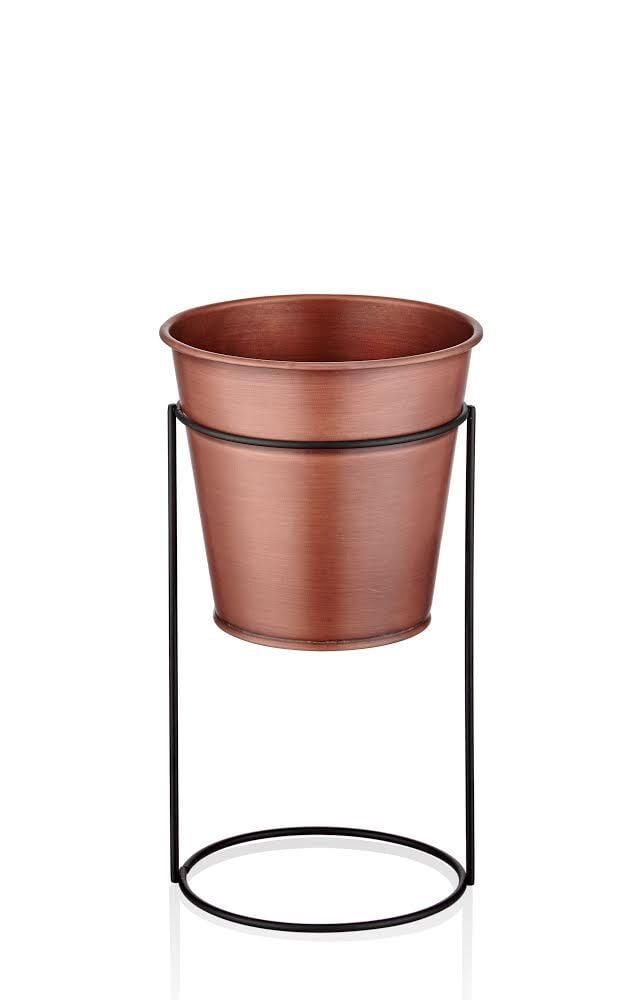 BAKIR-SİYAH AYAKLI ÇİÇEKLİK 28CM