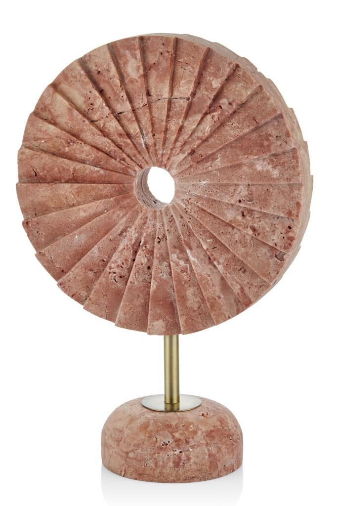 EVZA MERMER KIRMIZI TRAVERTEN KAİDELİ PERVANE DEKOR 38CM