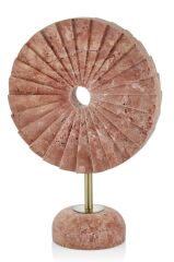 EVZA MERMER KIRMIZI TRAVERTEN KAİDELİ PERVANE DEKOR 38CM