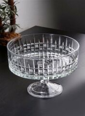 KARE DEKORLU AYAKLI SALATA KASE/MEYVELİK 19 cm