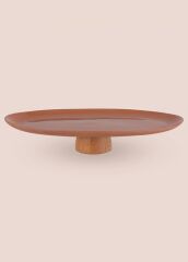 LIMOGES AHŞAP AYAK TERRACOTA SERVİS TABAK 34x17CM