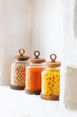 LILY AKASYA CAM 3'LÜ KAVANOZ 20X16CM