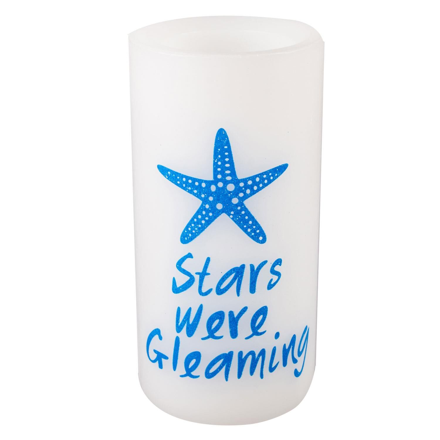 DENİZ YILDIZI DESENLİ LED MUM 15cm