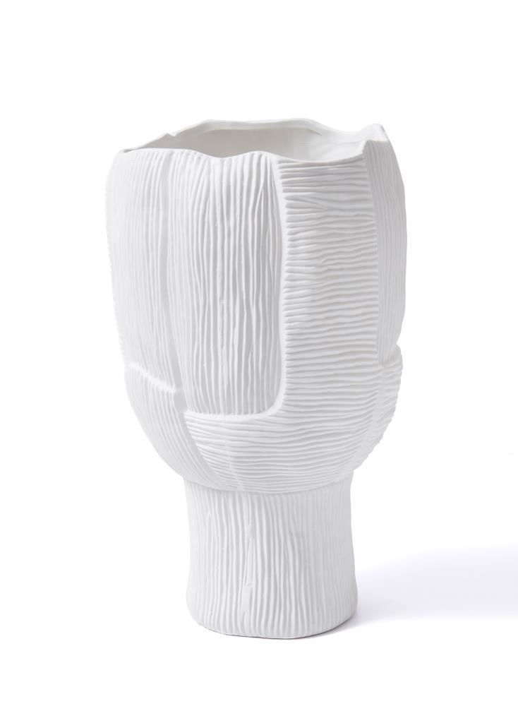 LICIA BEYAZ SERAMİK VAZO 27X27X22CM