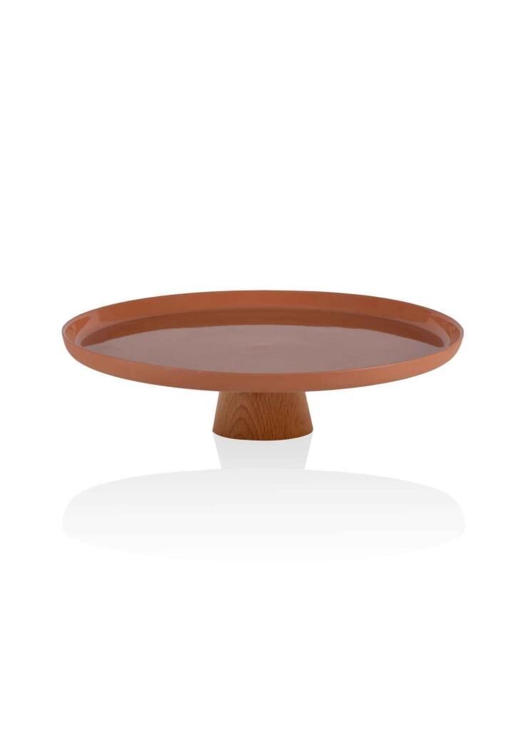 LIMOGES AHŞAP AYAK TERRAACOTA TABAK 27CM