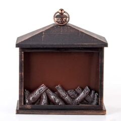 MİNİ LED IŞIKLI KARE ŞÖMİNE 30X13X34CM