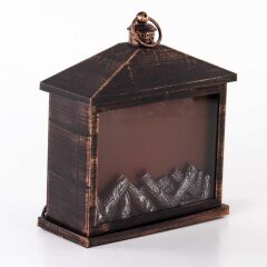 MİNİ LED IŞIKLI KARE ŞÖMİNE 30X13X34CM
