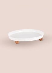 LIMOGES AHŞAP AYAK BEYAZ TABAK 27x23CM