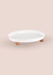 LIMOGES AHŞAP AYAK BEYAZ TABAK 27x23CM
