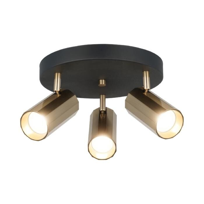 OKTANO SİYAH-ANTİK 3'LÜ PLAFONYER AVİZE