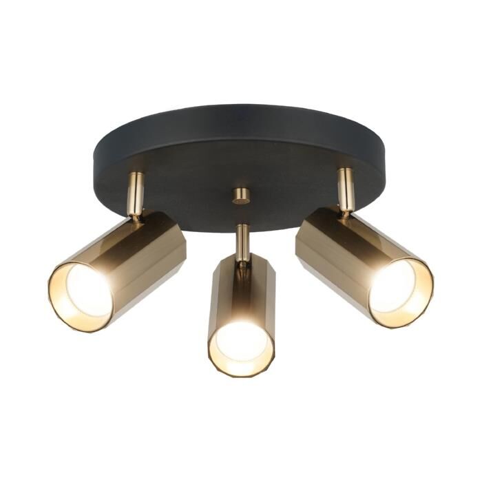 OKTANO SİYAH-ANTİK 3'LÜ PLAFONYER AVİZE