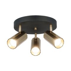 OKTANO SİYAH-ANTİK 3'LÜ PLAFONYER AVİZE