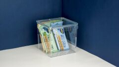 KAPAKLI KÜP ŞEFFAF DÜZENLEYİCİ 16X17X16CM