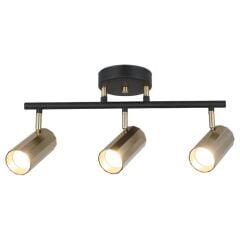 OKTANO SİYAH-ANTİK 3'LÜ SIRALI PLAFONYER AVİZE