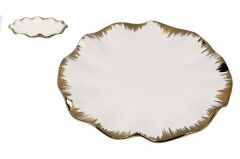 BEYAZ-ALTIN LOTUS SERVİS TABAK 27 cm