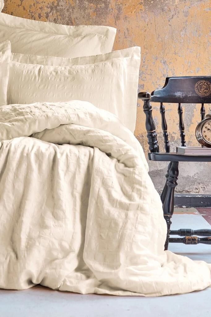 PERLA JAKARLI YIKANMIŞ %100 PAMUK POPLİN ÇİFT KİŞİLİK NEVRESİM TAKIMI