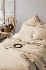 FRILL PEACH %100 PAMUK YIKAMA ÇİFT KİŞİLİK NEVRESİM TAKIMI