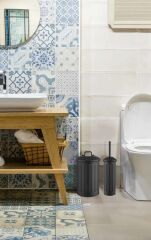 SİYAH ÇÖP KOVASI TUVALET FIRÇASI SET