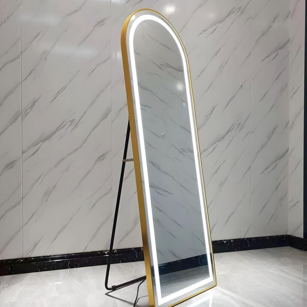 ALTIN OVAL IŞIKLI BOY AYNASI 160CM