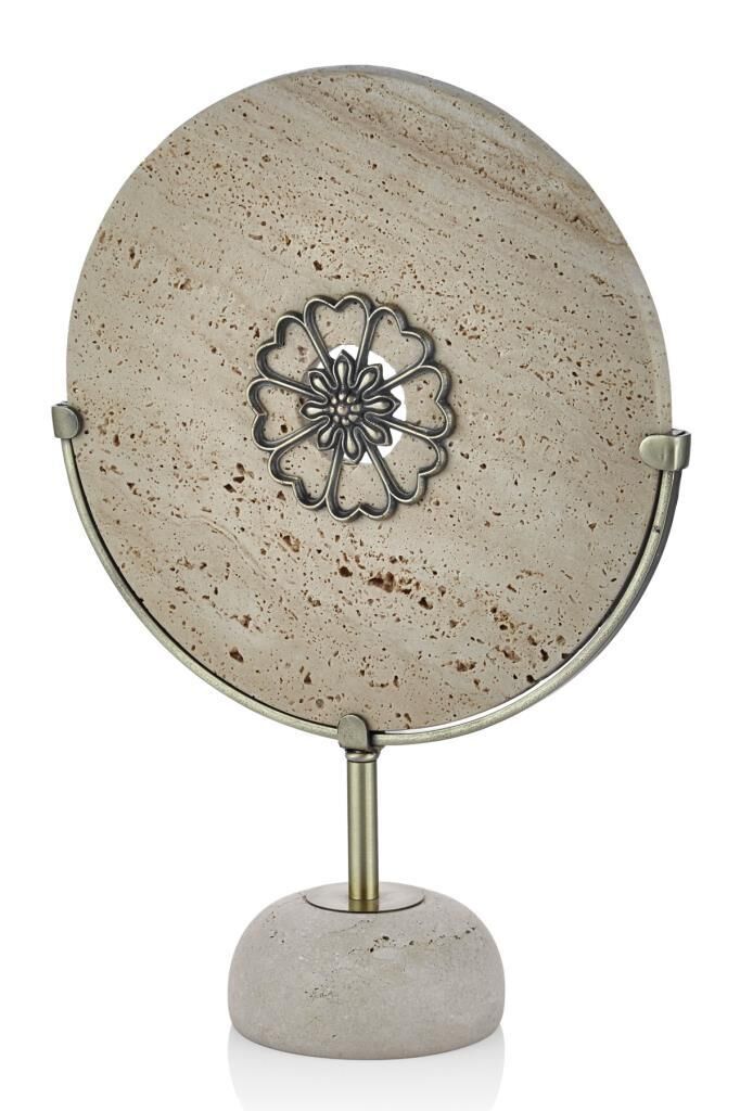 EVZA MERMER TRAVERTEN KAİDELİ DİSK DÖNGÜ DEKOR 38CM