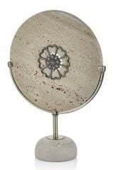 EVZA MERMER TRAVERTEN KAİDELİ DİSK DÖNGÜ DEKOR 38CM
