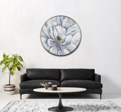 YUVARLAK ÇİÇEK DESEN TABLO 80 CM