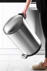 BOMBE KAPAKLI ÇÖP KOVASI 30 LİTRE KROM