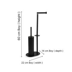 MAT SİYAH HAREKETLİ YUVARLAK WC SET