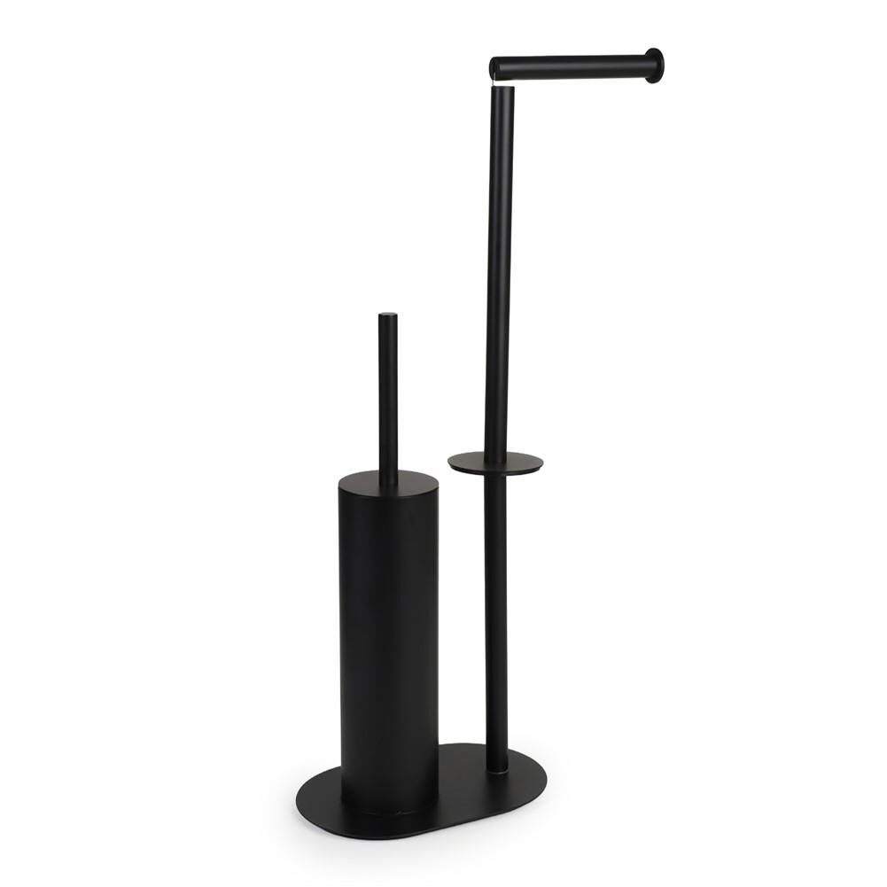 MAT SİYAH HAREKETLİ YUVARLAK WC SET