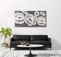 DİKDÖRTGEN ÇİÇEK DESEN YATAY TABLO 140x70 CM