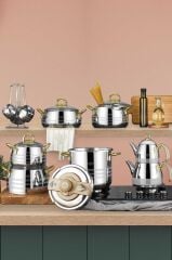 AKASYA PLATİN 18 PARÇA ÇEYİZ SETİ