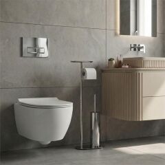 NOVA PARLAK KROM HAREKETLİ YUVARLAK WC SET