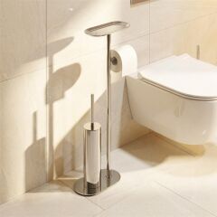 NOVA PARLAK KROM HAREKETLİ YUVARLAK WC SET