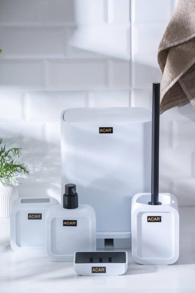 ASTORIA BEYAZ KARE 5 PARÇA BANYO SETİ