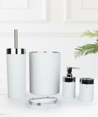 BEYAZ AKRİLİK 5 PARÇA BANYO SETİ
