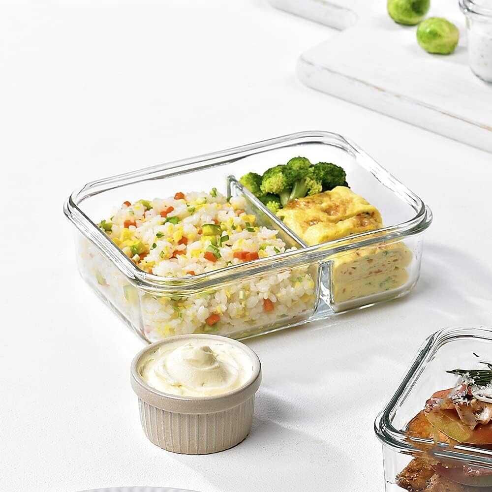 GLASSLOCK DİKDÖRTGEN 2'Lİ CAM SAKLAMA KABI 670ML