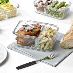 GLASSLOCK DİKDÖRTGEN 2'Lİ CAM SAKLAMA KABI 920ML