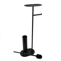 NOVA MAT SİYAH HAREKETLİ YUVARLAK WC SET