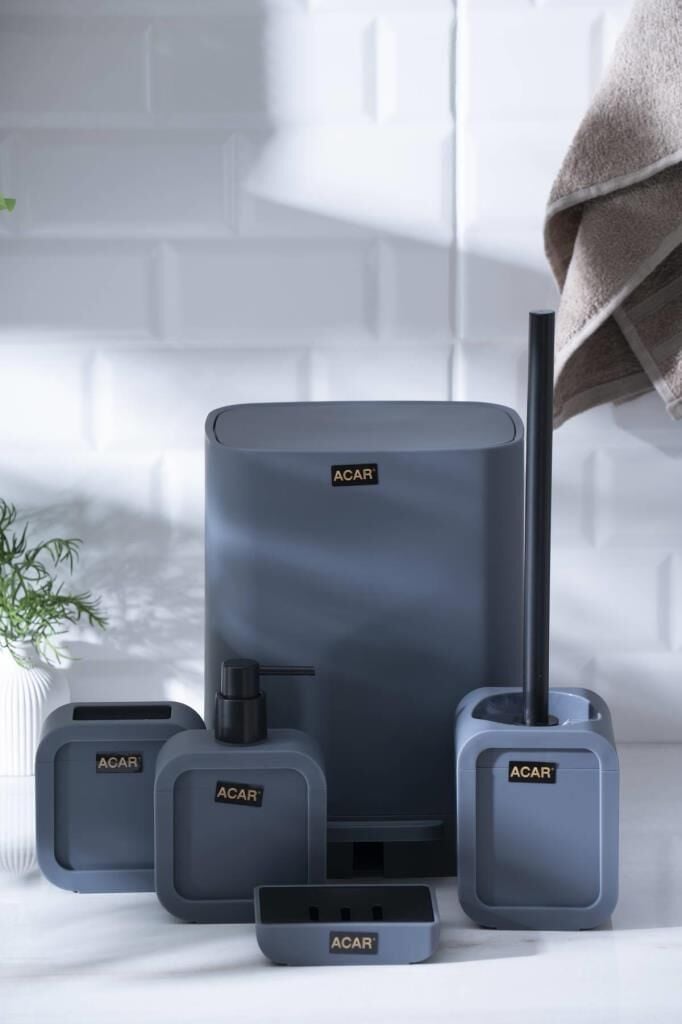 ASTORIA GRİ KARE 5 PARÇA BANYO SETİ