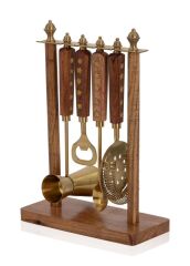 WOOD STANDIL 4P.KOKTEYL HAZIRLAMA SETİ