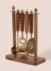 WOOD STANDIL 4P.KOKTEYL HAZIRLAMA SETİ