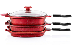 KIRMIZI GRANİT MULTI COOKER TENCERE SETİ
